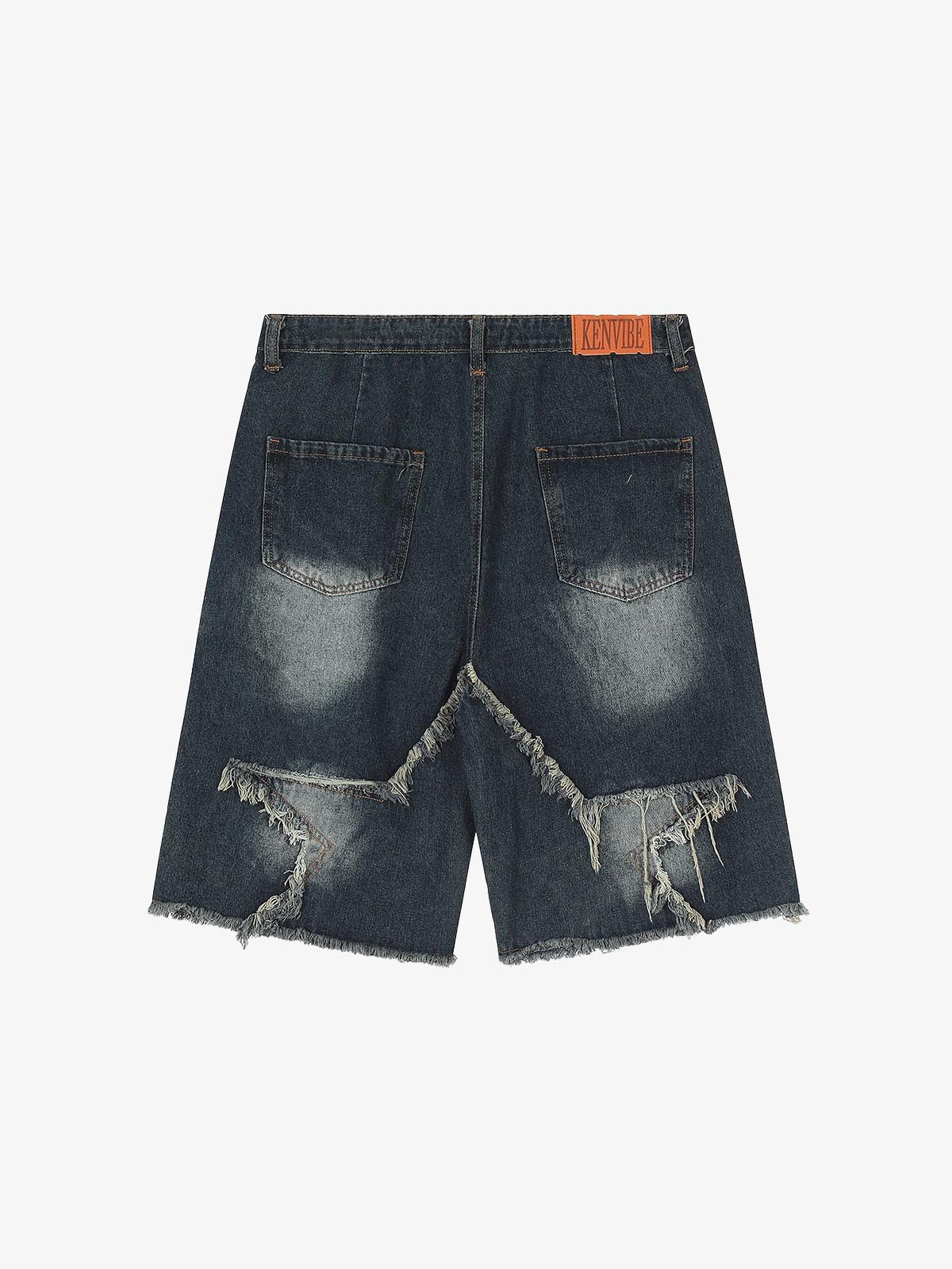 Blue Denim Tassel Star Shorts