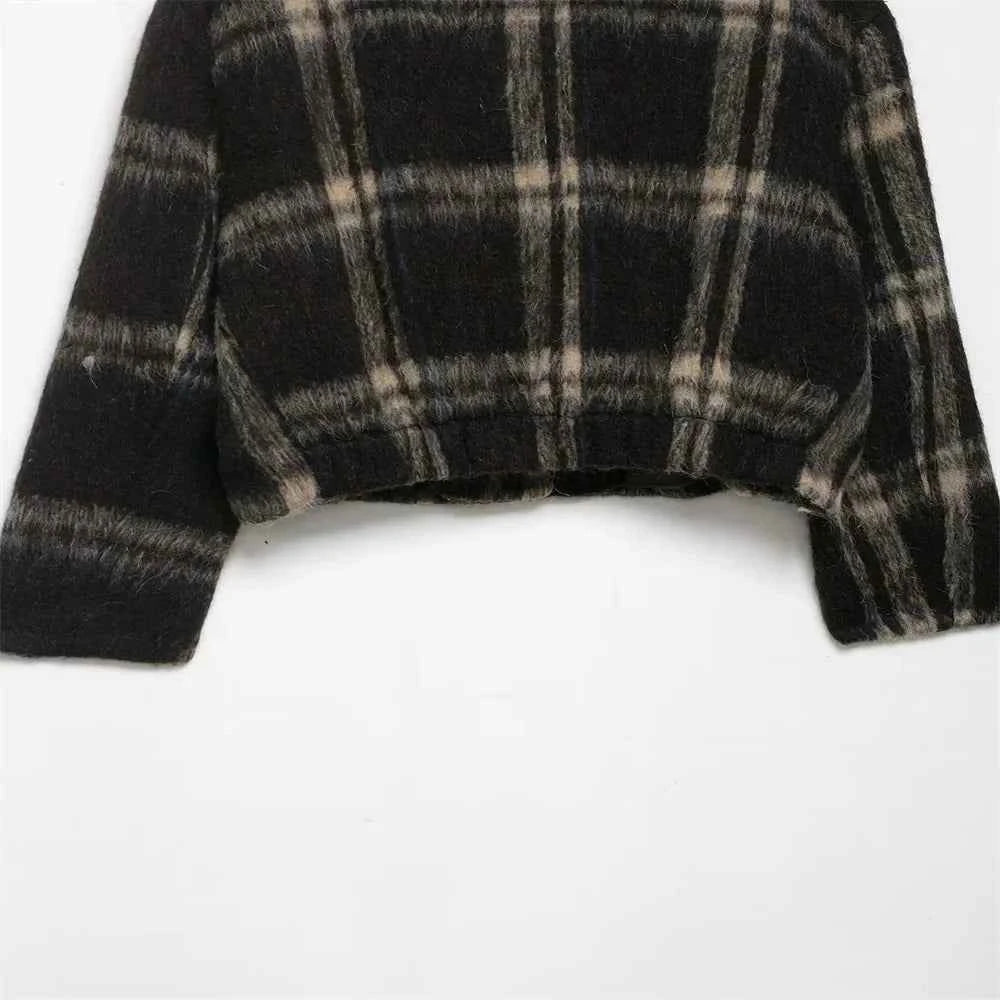 Trendy Stylish Slim Fit Plaid Wool Jacket