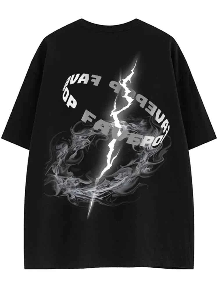 Gothic Letter Print Crewneck T-Shirt