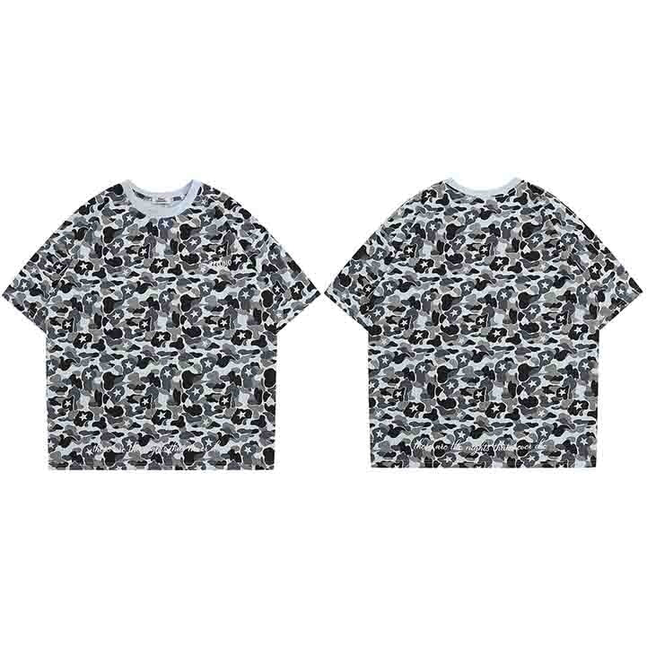 Snappy Crocodile Star Camouflage Design T-Shirt