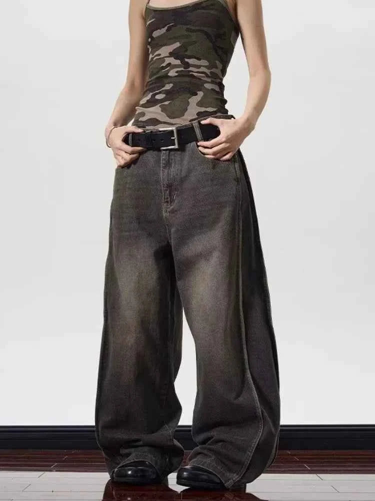Vintage Black Washed Baggy Jeans