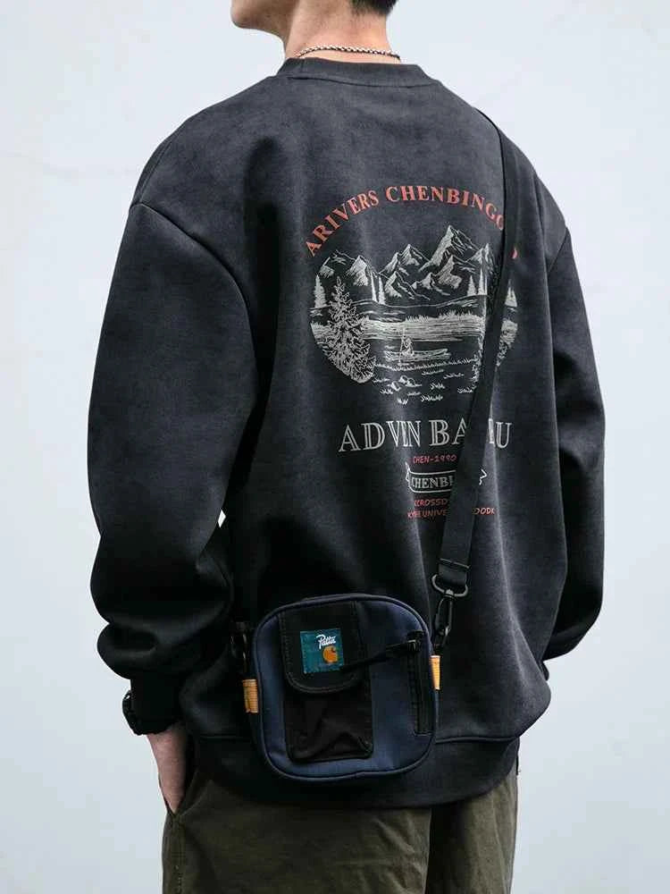 Y2K Oversized Loose Fit Round Neck Sweatshirt