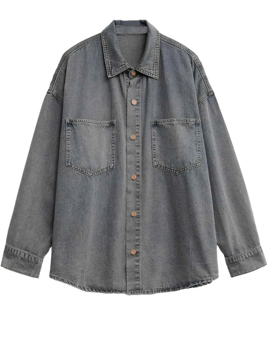 Women Retro Chic Hip Hop Loose Denim Jacket
