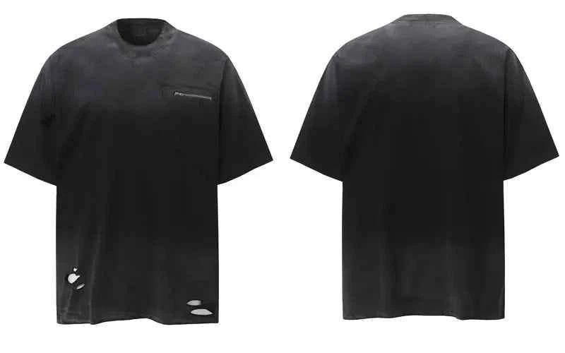 Effortless Distressed Cool Tie Dye Ripped T-Shirt