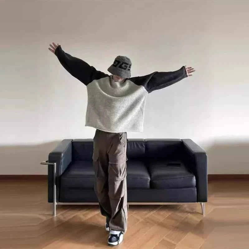 Casual Luxury Knitted Patchwork Relax Sweater
