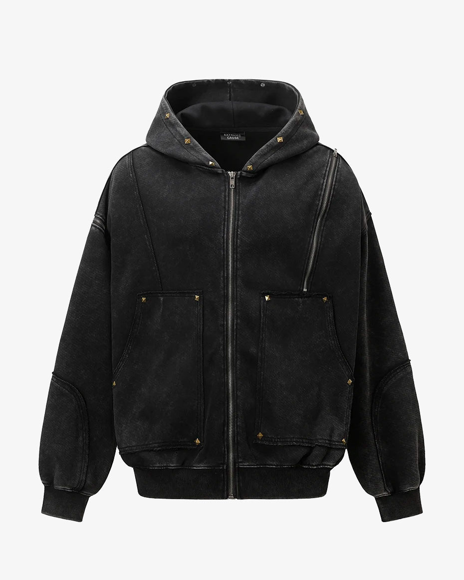 T2 Rivet Zipper Hoodie