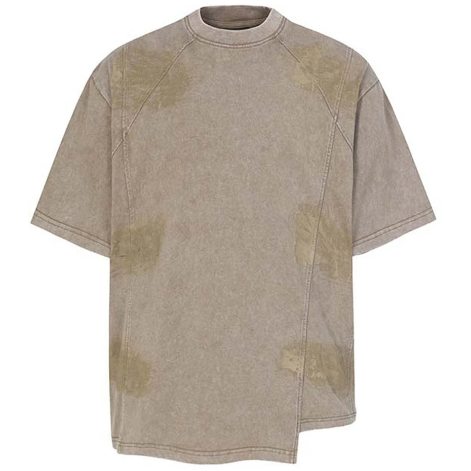 Irregular Patchwork Vintage Streetwear T Shirts