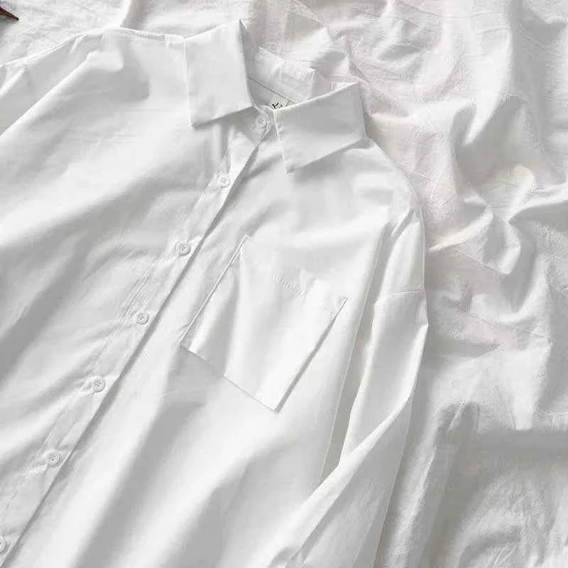 Plain White Oversized Shirt With Tie