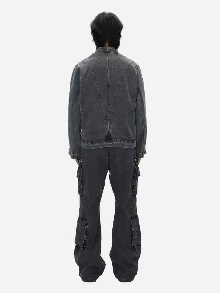 Essential Patchwork Multi Pockets Denim Jacket