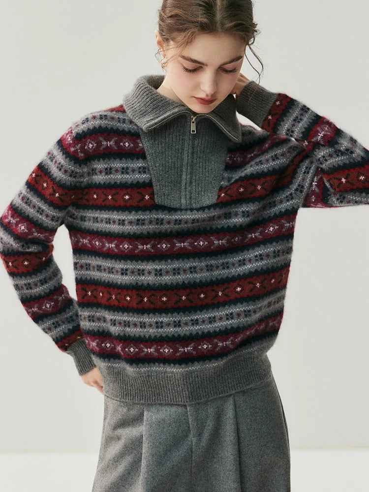 Cozy Vintage Half Zipper Casual knitwear Sweater