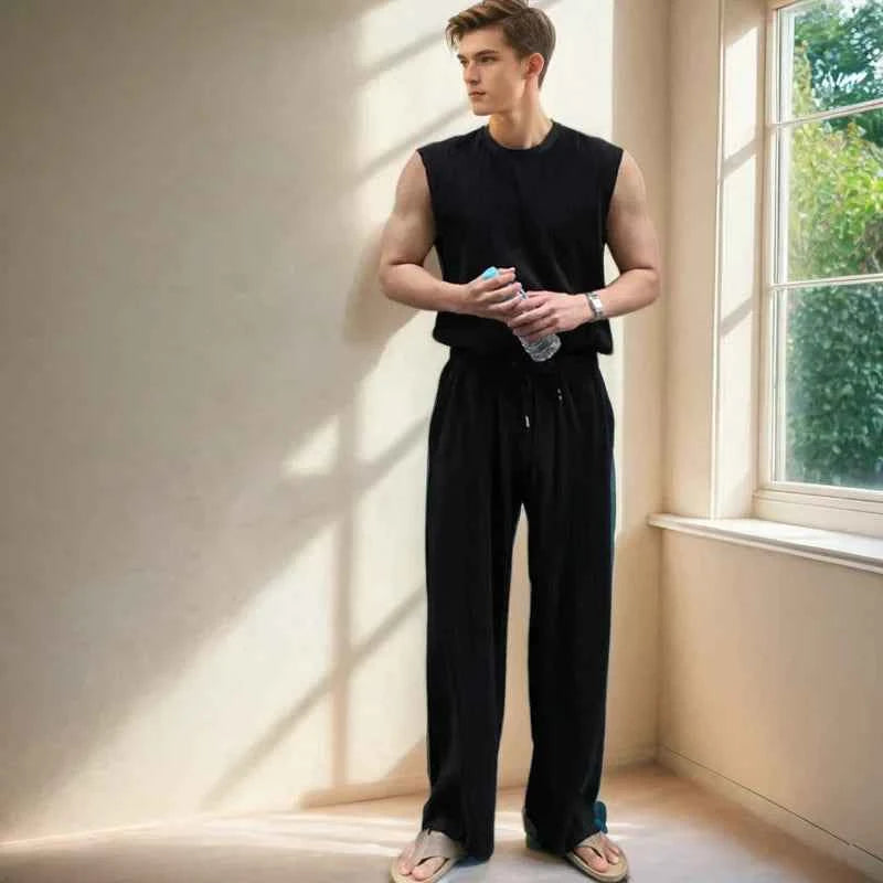 Men's Sleepwear Summer Cotton Short Sleeve Pajama T-Shirt