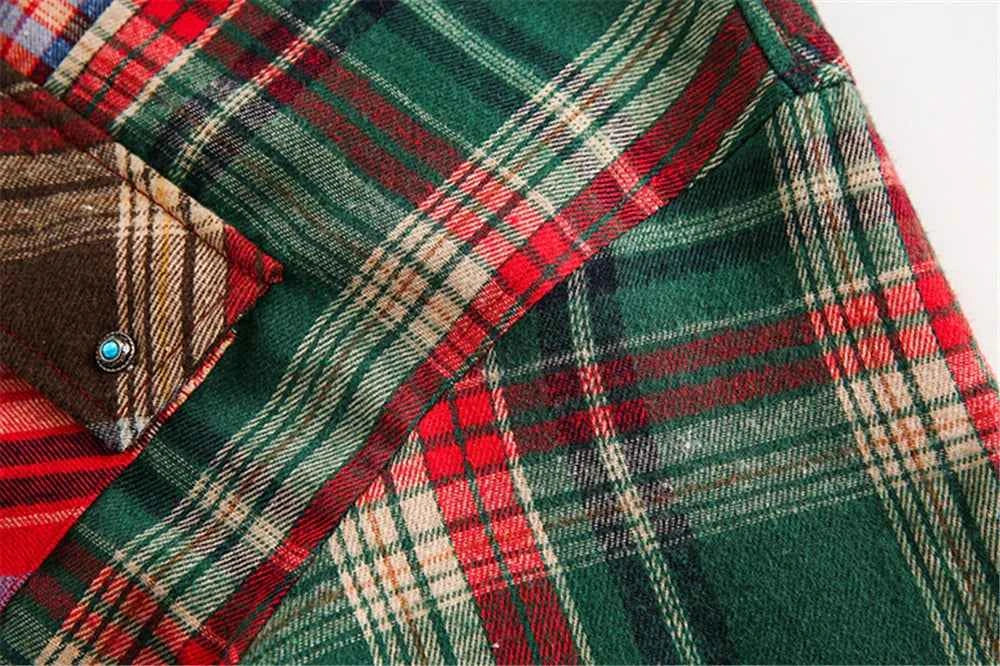 Breathable Plaid Hip Hop With Pockets Long Sleeve Shirt