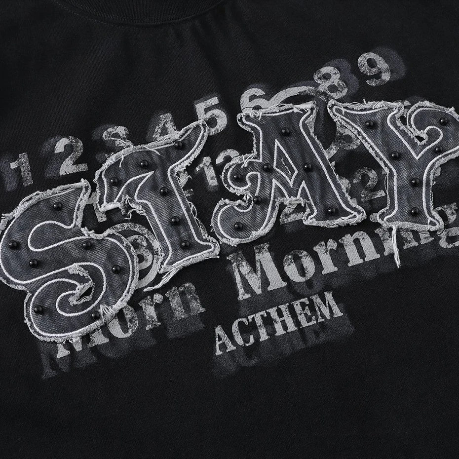 Rivet Patchwork Oversized Unisex T-Shirts