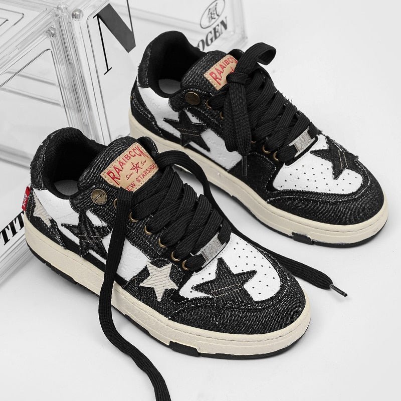 Star Black Sneakers - Triple Black Luxury Architectural Trainers | LuxuryUrbanwear