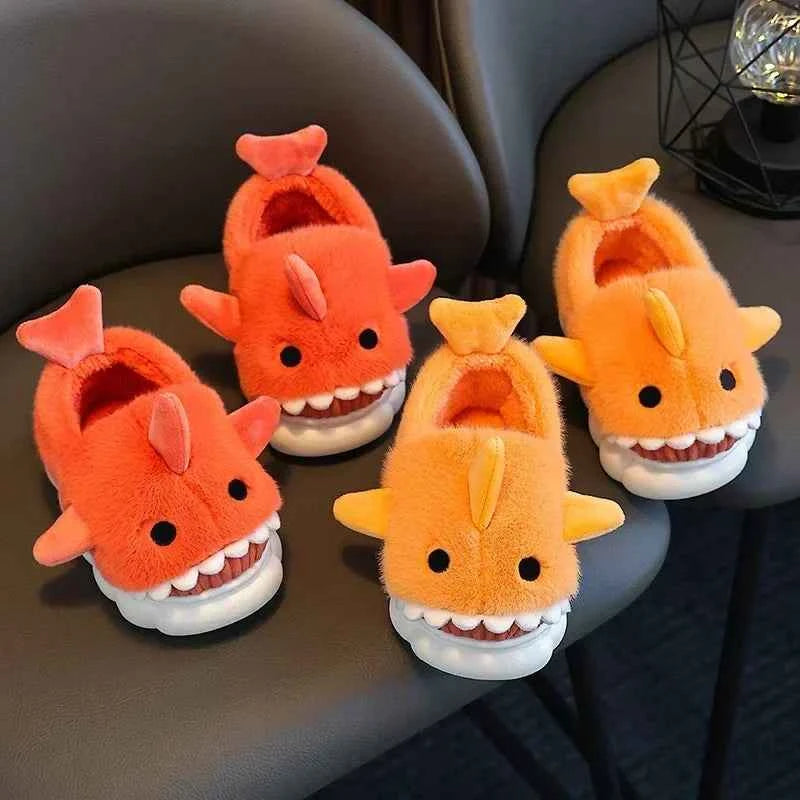 Y2K Warm Cozy Shark Plush Kids Slipper