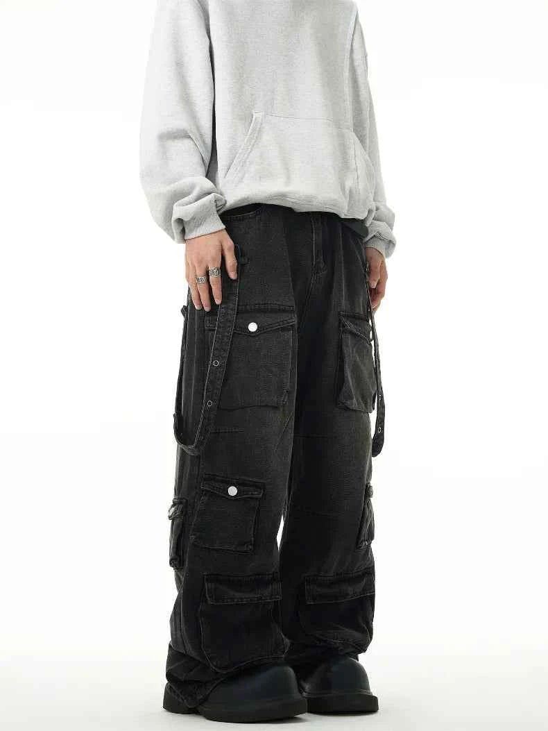 Advanced Streetwear Loose Fit Cargo Jeans
