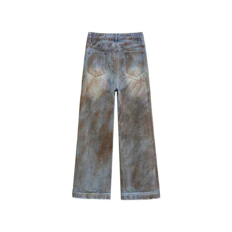 Flexible Streetwear American Style Hip Hop Rusty Jeans