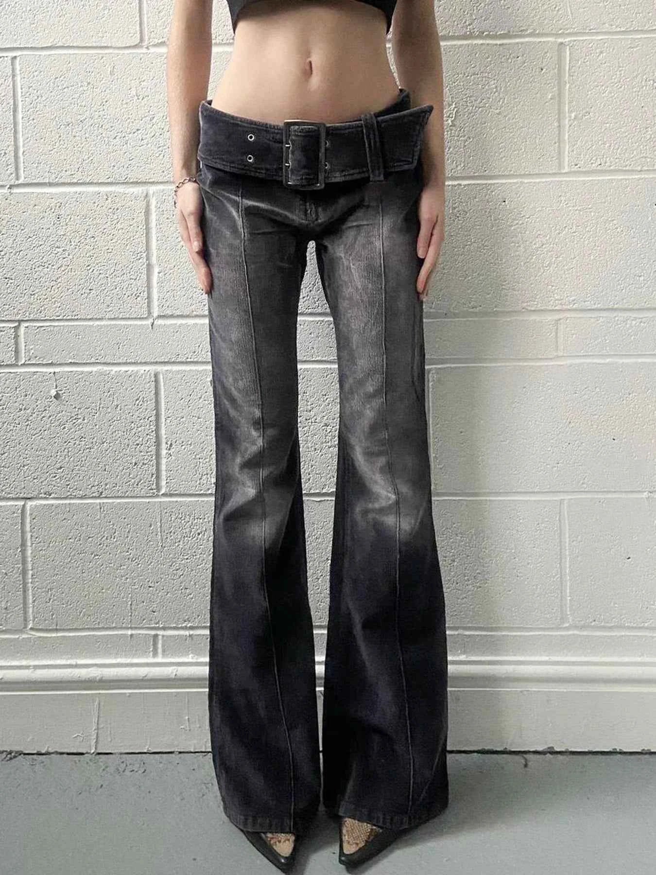 Y2K Vintage Flared Wide Leg Jeans