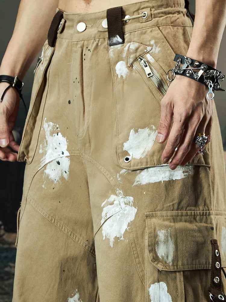 Trendy Personalized Paint Printed Cargo Pants