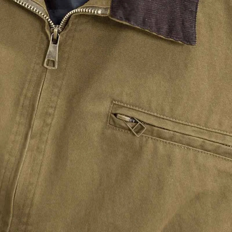 Vintage Washed Turn Down Collar Workwear Jacket