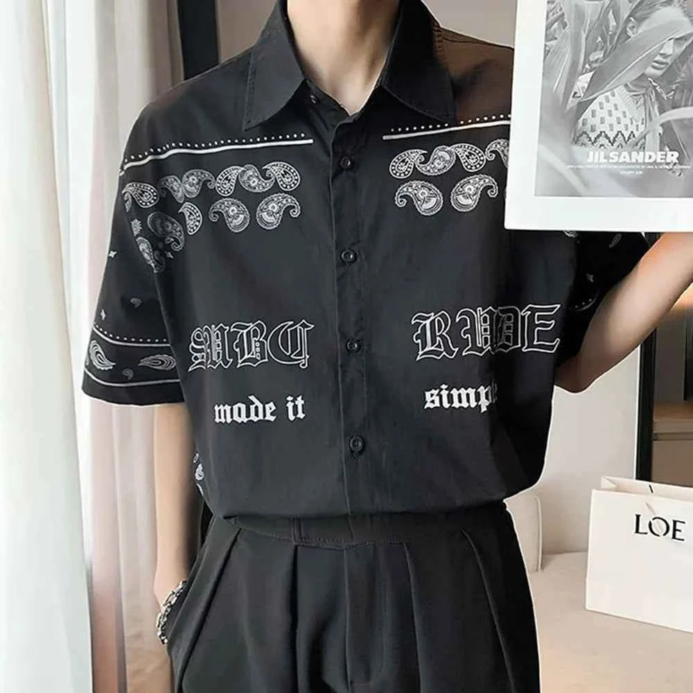 Men Black Vantage Print Casual Shirt