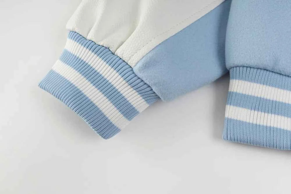 Cartoon Embroidery Single Breasted Baseball Varcity Jacket