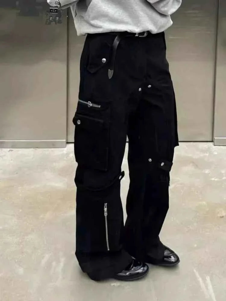 Y2K Black Cyber Slim Cargo Jeans