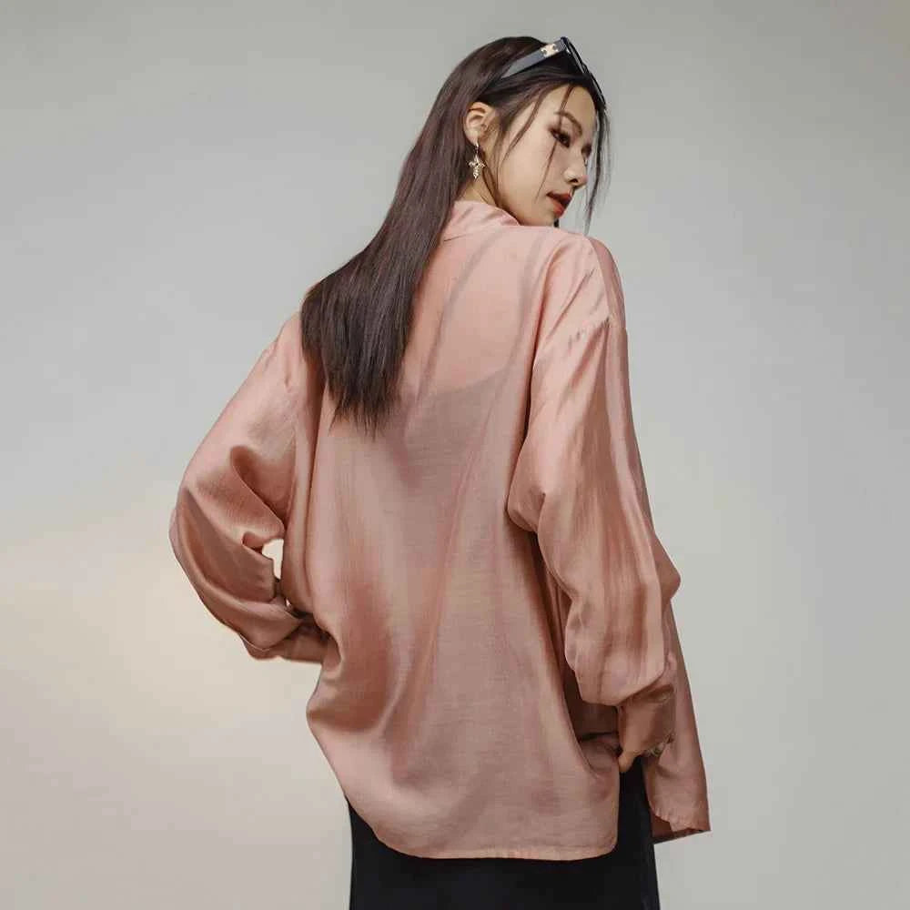 Lightweight Pink Casual Long Sleeve Shirt