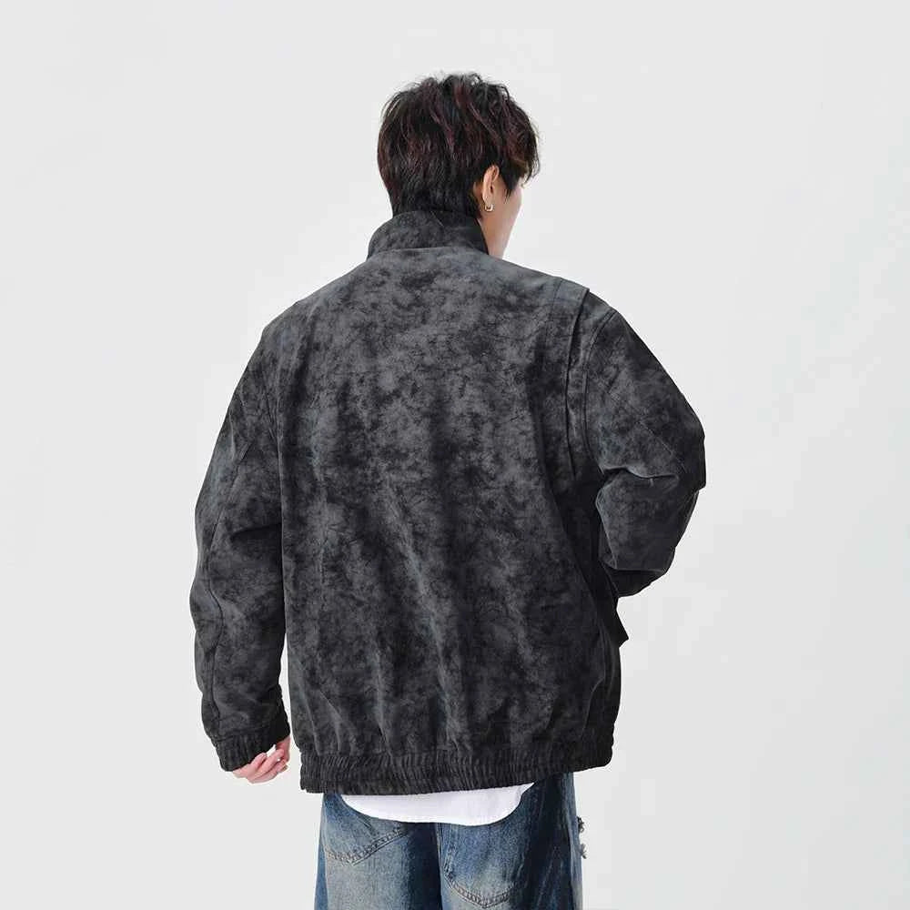 Stylish Distressed Multiple Zipper Leather Jacket