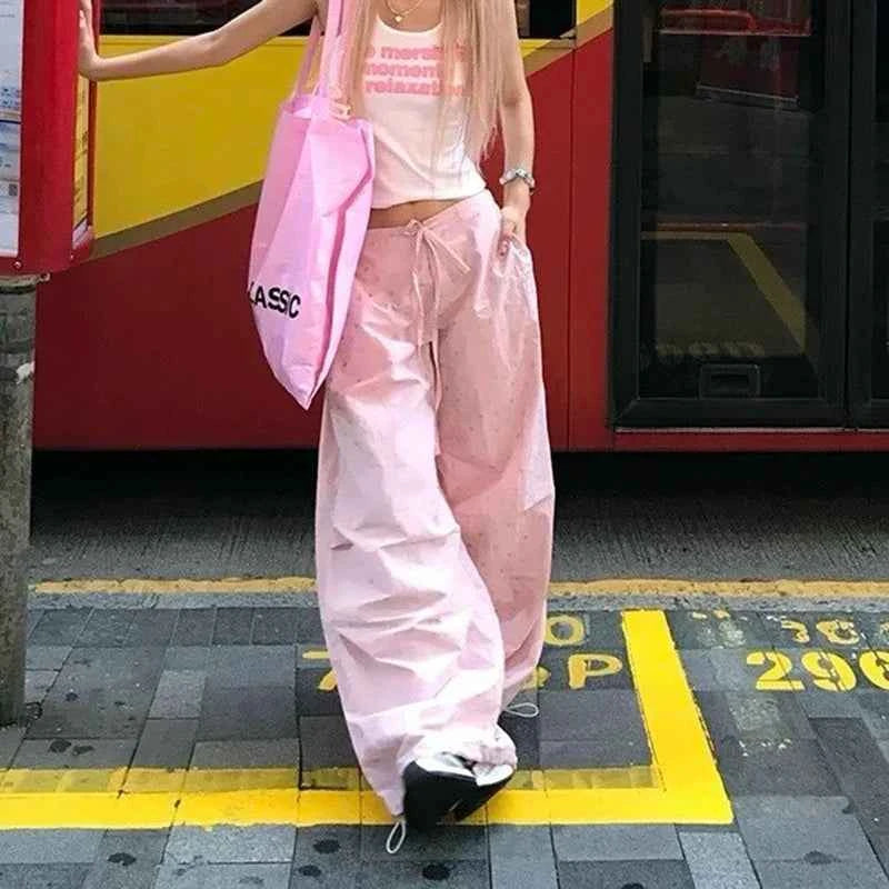 Straight & Sleek Pink Star Print Cool Pants