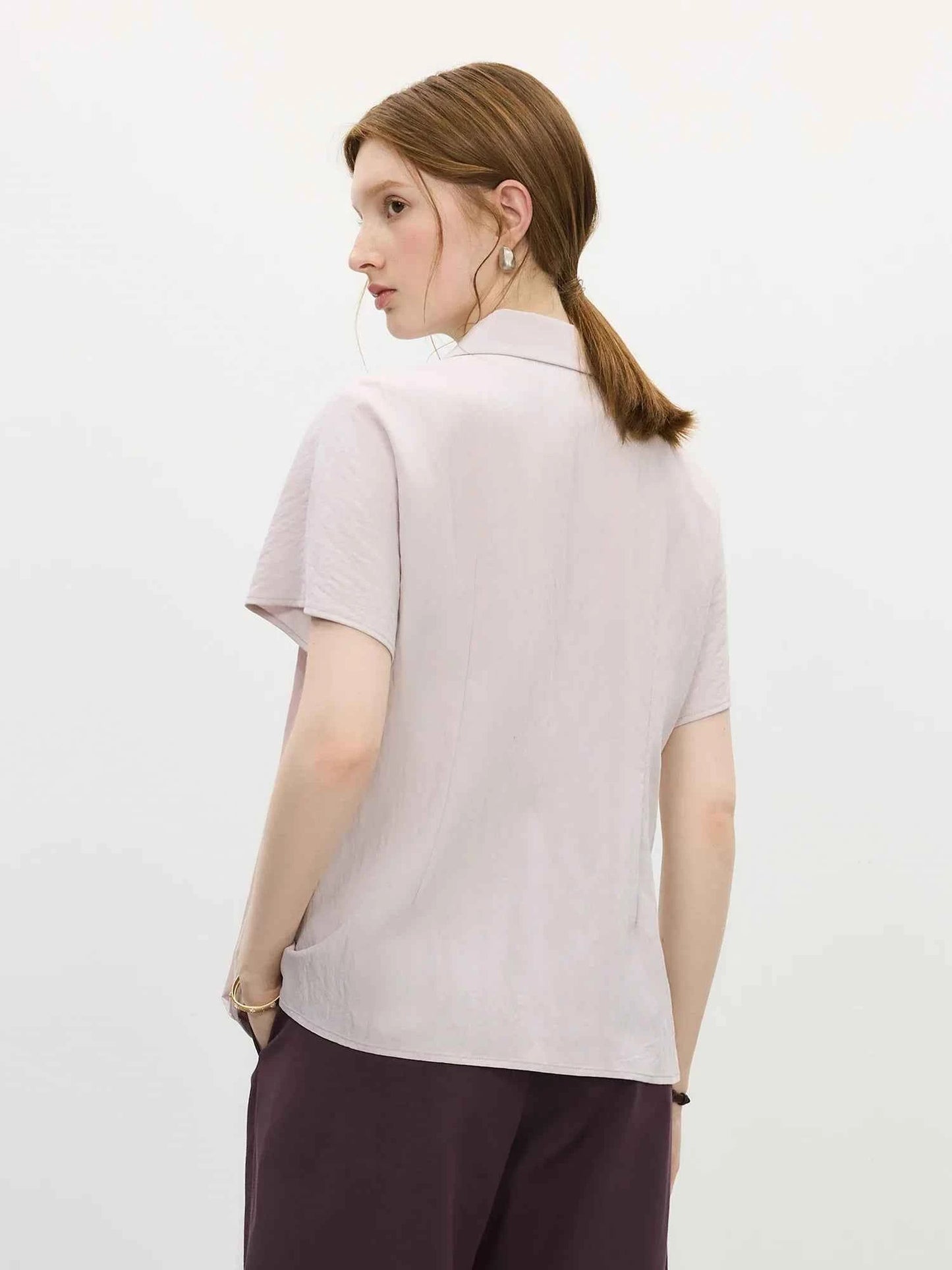 Women Classic Elegant Vintage Lapel Blouse Shirt