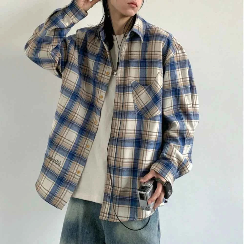 Plaid Oversized Vintage Long Sleeve Shirt