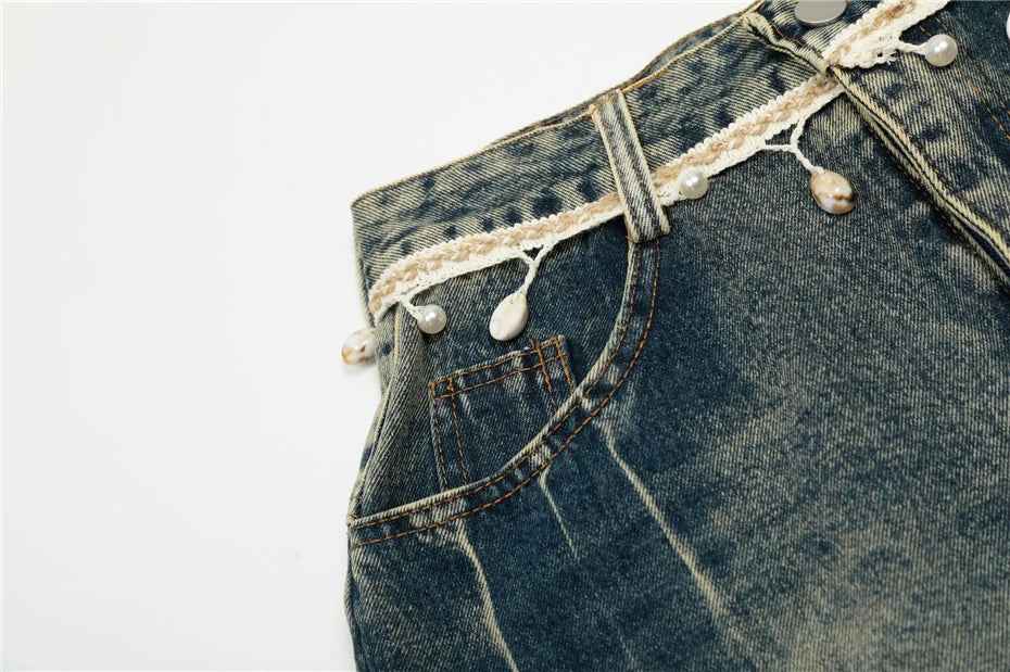 Y2K Elevated Washed Ripped Hole Denim Jeans