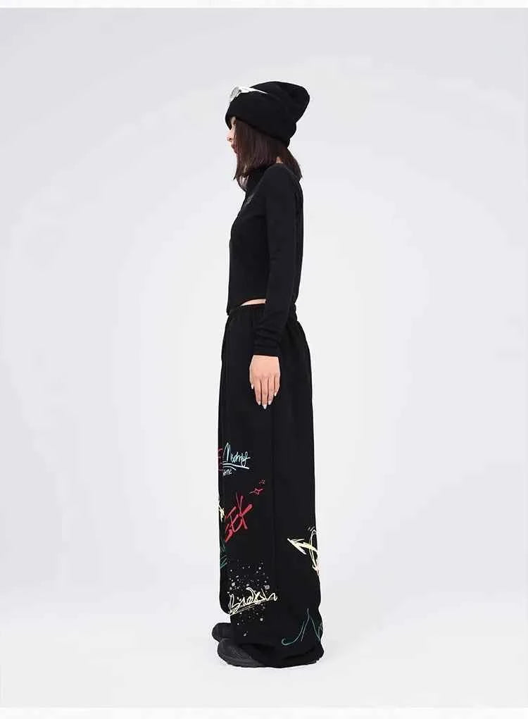 Graffiti Black Hip Hop Dance Pants