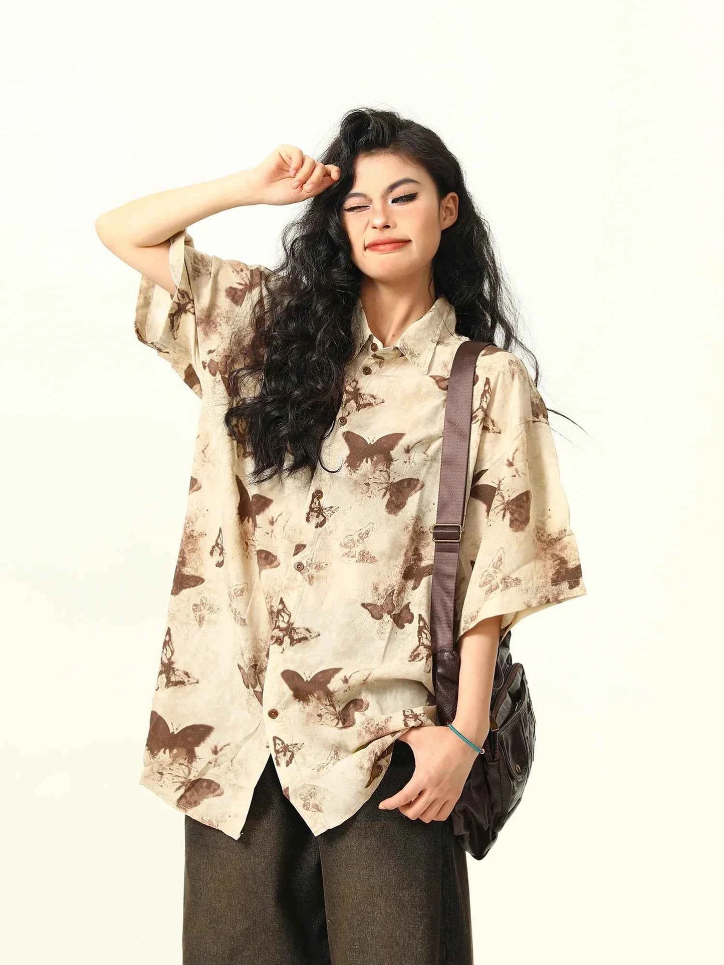 Women Butterfly Print Casual Shirt