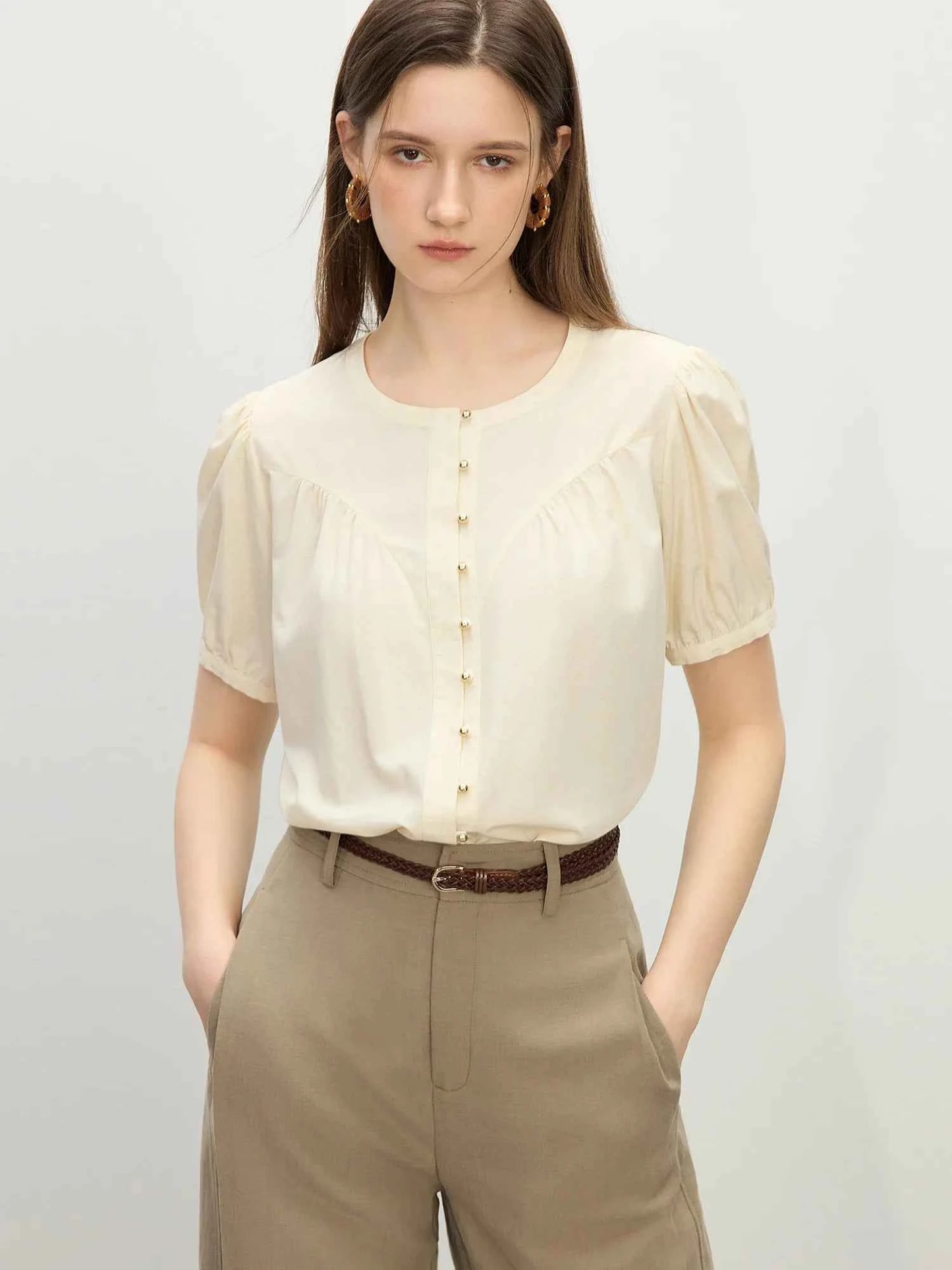 Elegant French Style Round Neck Cardigan
