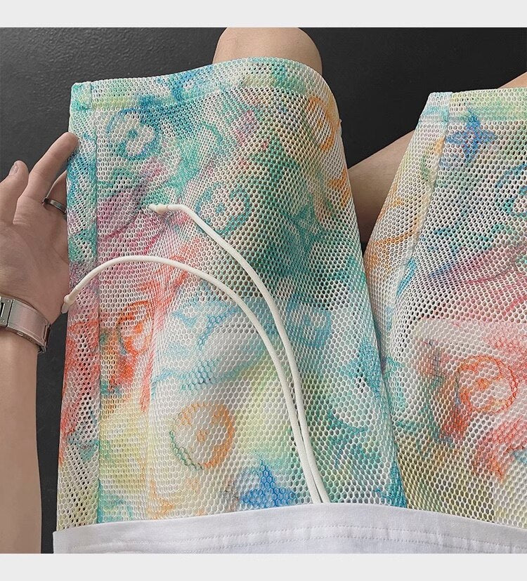 X-Color Tie-dye Mesh Shorts