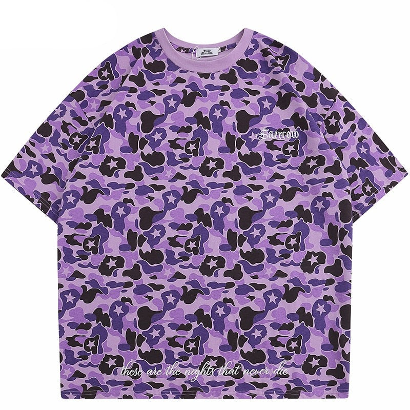 Snappy Crocodile Star Camouflage Design T-Shirt