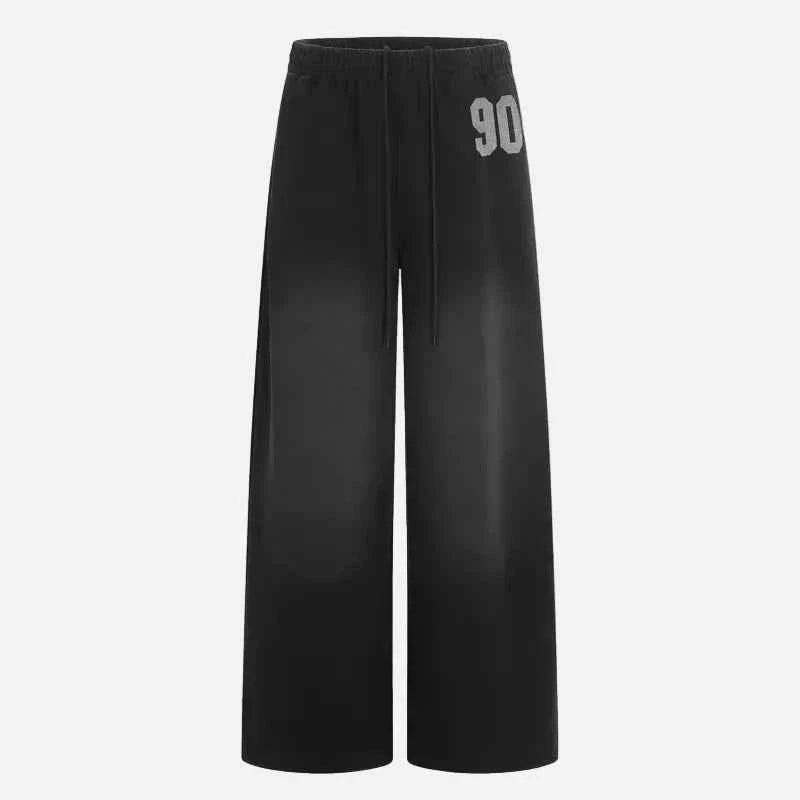 Retro Gradient Letter Printed Sports Sweatpants