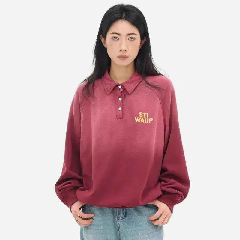 Comfortable Red Letter Print Stylish Sweatshirt