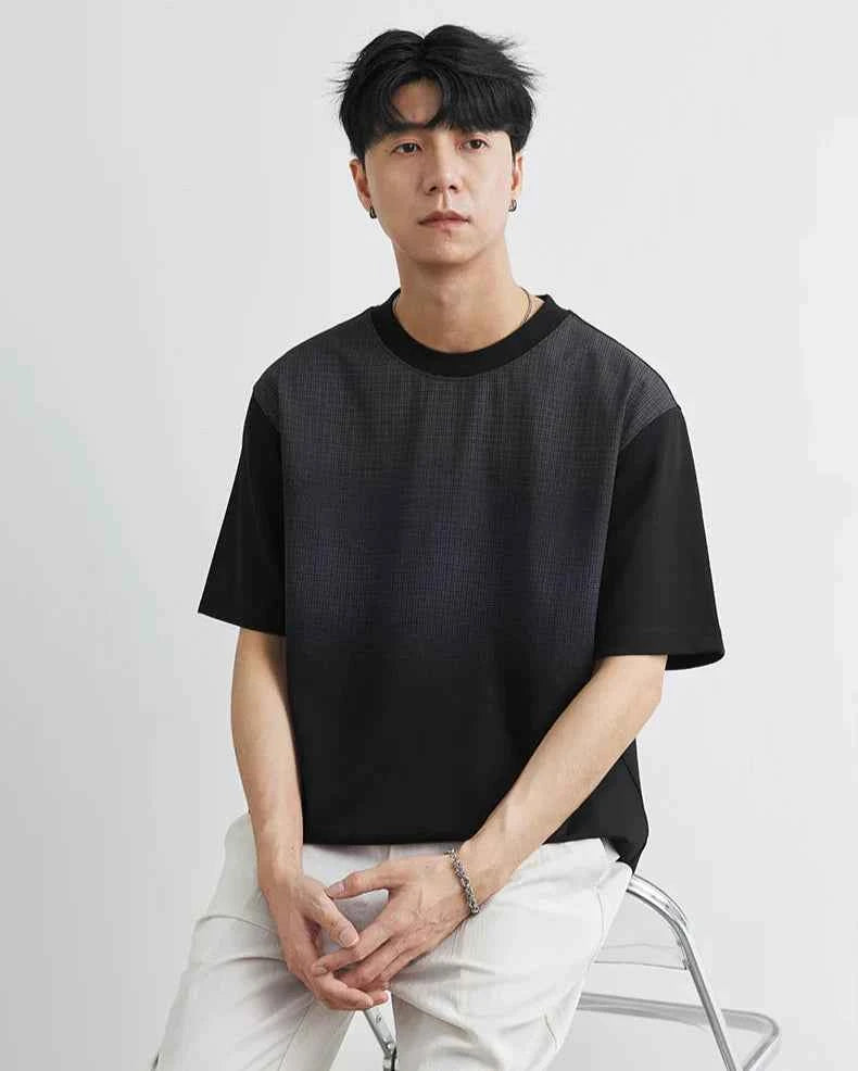 Men's Cool Gradient Color Loose Fit Short T-Shirt