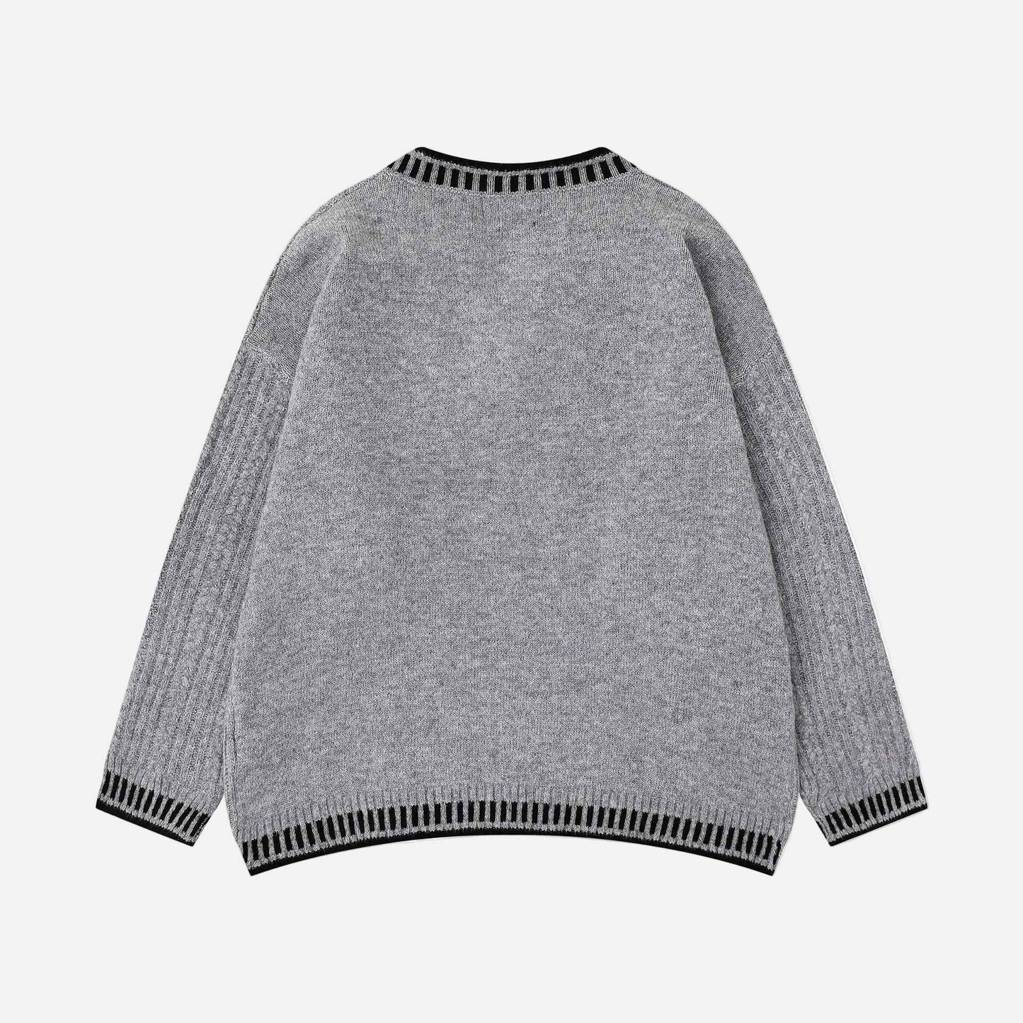 Breathable V-Neck Cable Knit Sweater