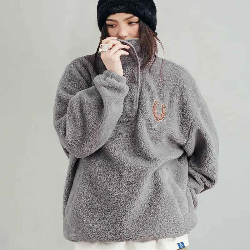 Cozy Polar Fleece Half Placket Sweatshirt