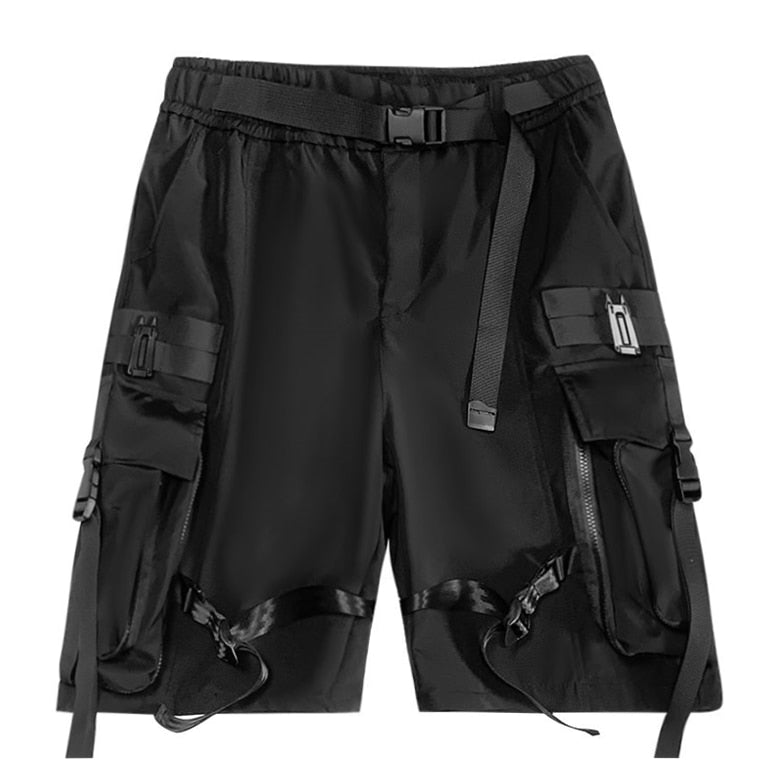 Techwear Streetwear Ribbons Baggy Shorts