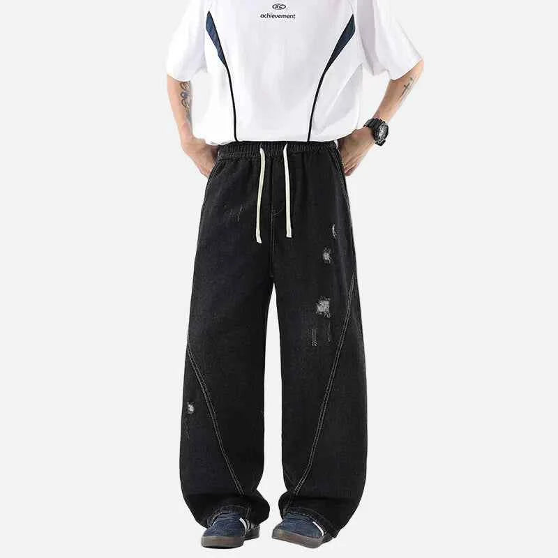 Durable Loose Wide Leg Washed Denim Jeans