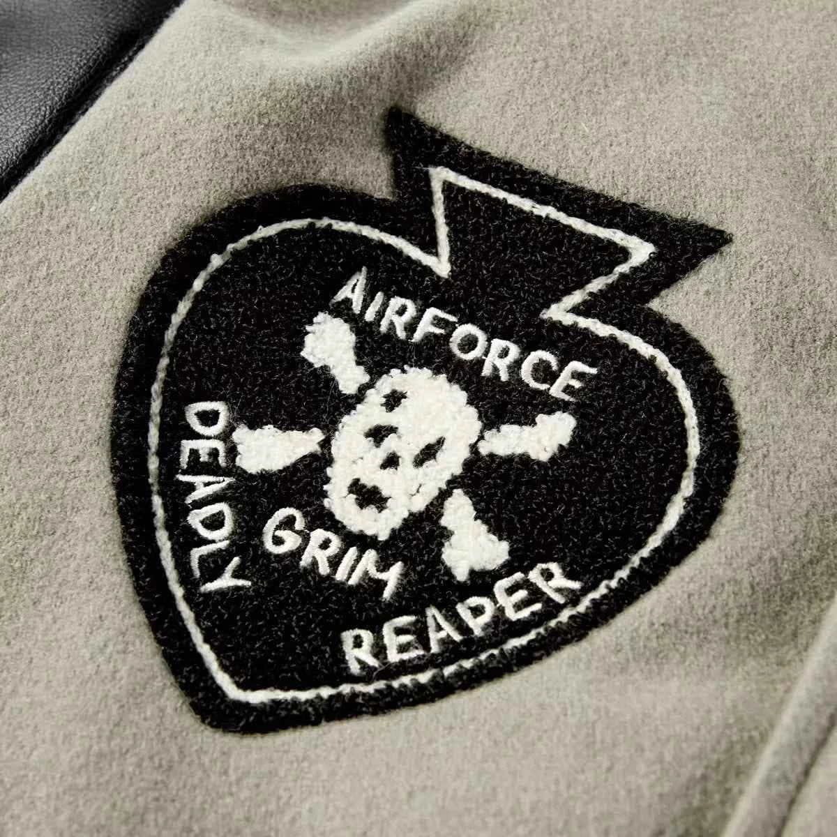 Y2K Thickened Wool Splicing Flight Varsity Jacket