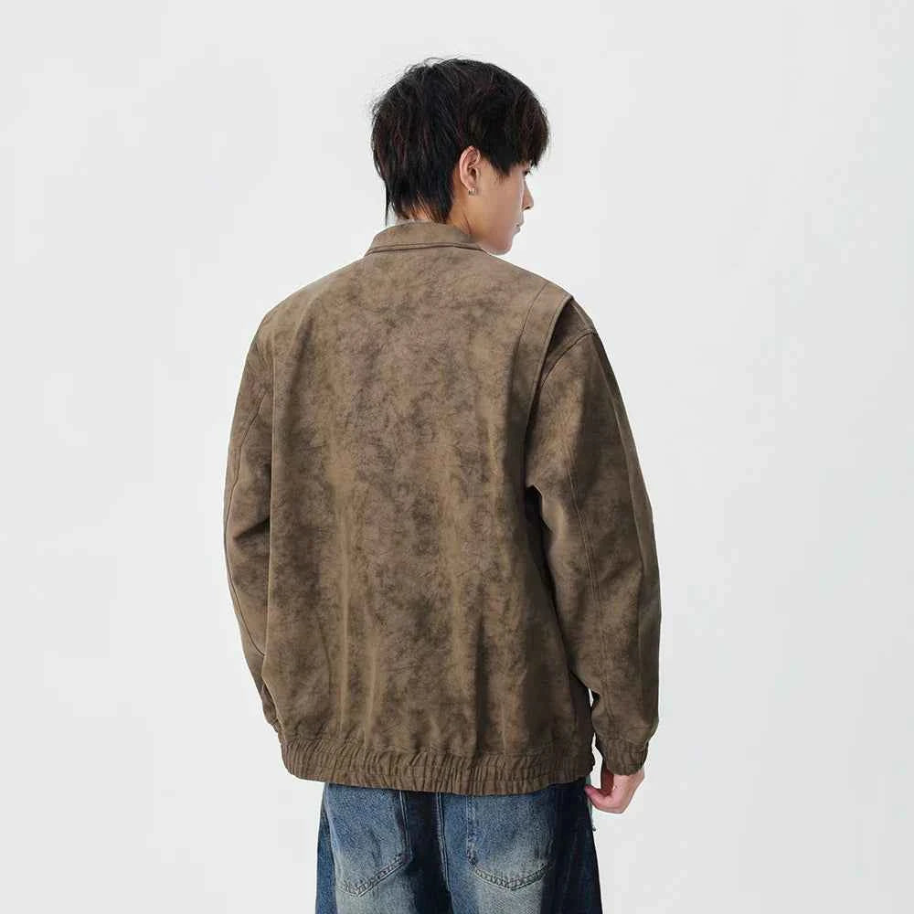 Stylish Distressed Multiple Zipper Leather Jacket
