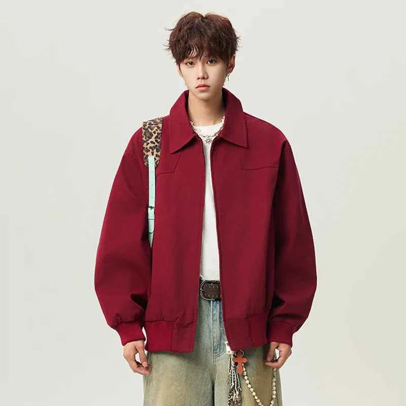Fashionable Hip Hop Lapel Zipper Jacket
