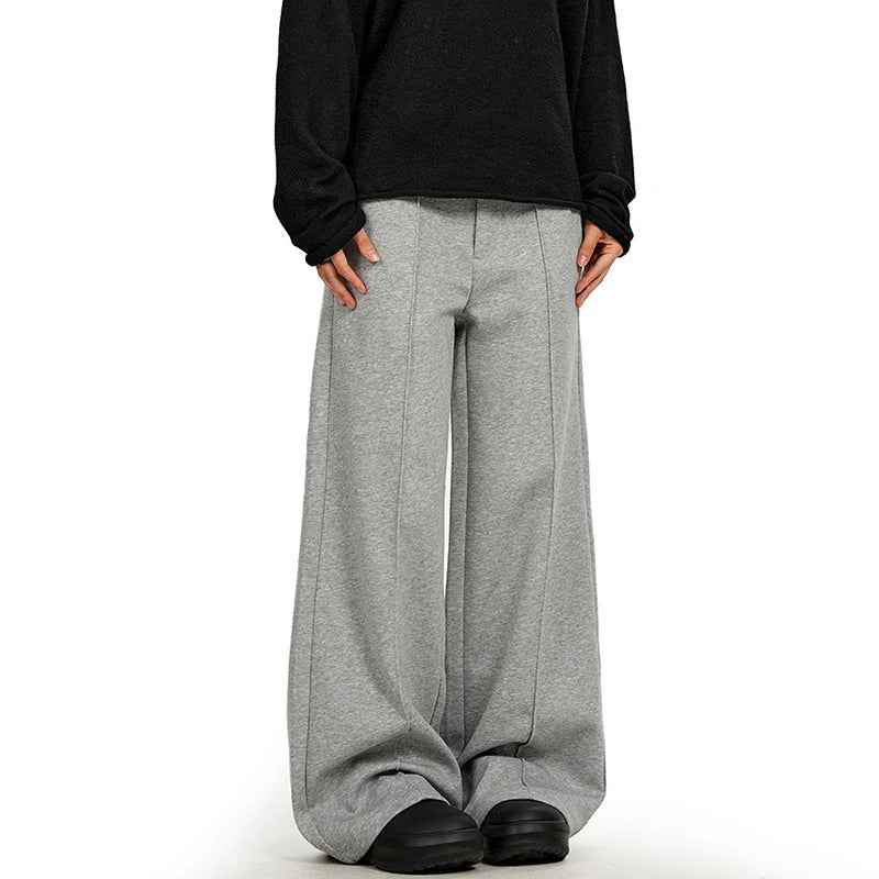 American Style Simple Solid Color Wide Leg Sweatpants