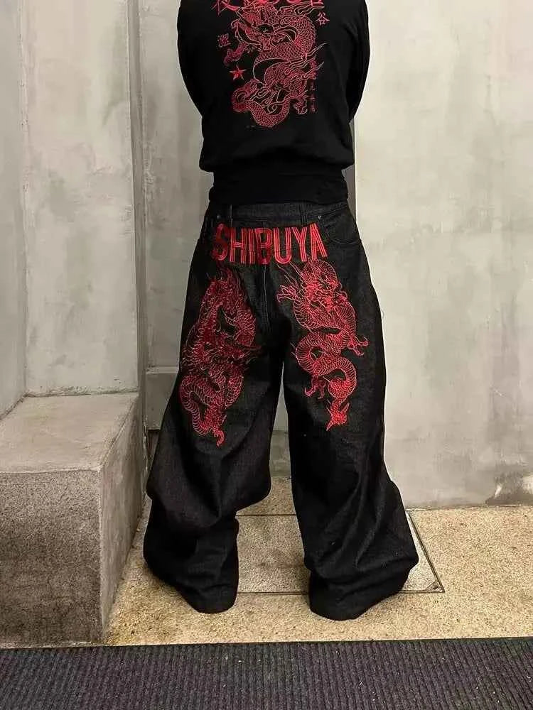 Gothic Embroidered American Style Hip Hop Jeans